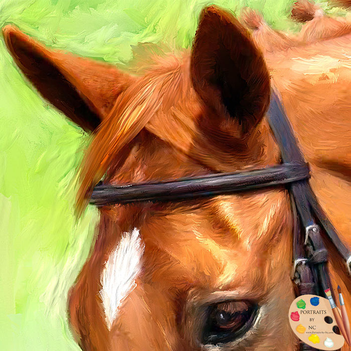 Custom pet portrait, hand-painted and digital artwork by Enzie Shahmiri  detail