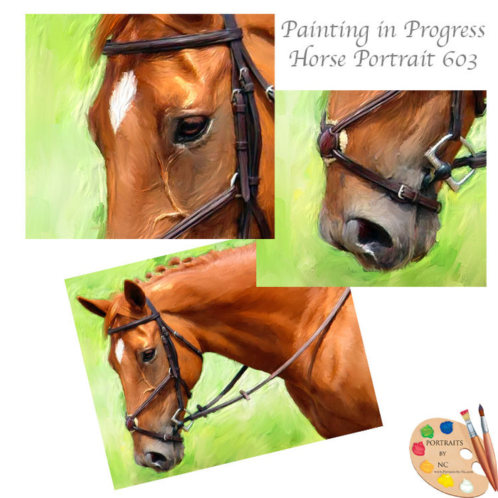 Custom pet portrait, hand-painted and digital artwork by Enzie Shahmiri  details