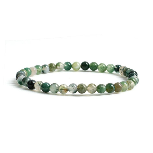 Moss Agate Bracelet 4mm