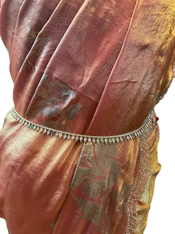 Muti Coloured - Antique Gold Finish Saree Belt, Waist / Belly Chain - Fancy Dress , Bollywood - 15BL415 07A26