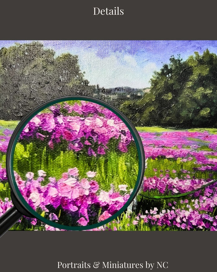 Mutt in Field of Flowers Oil Portrait | Hand Painted Dog Painting