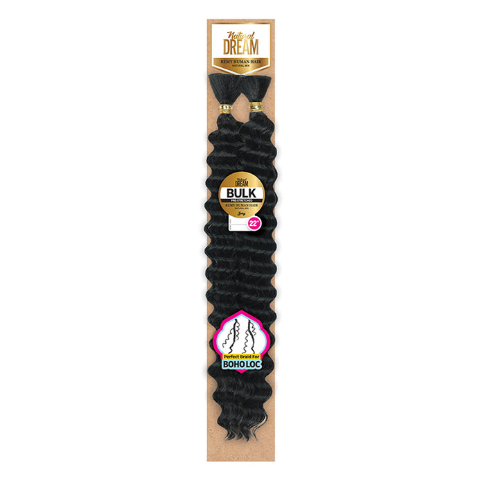 ROYAL IMEX deep wave bulk hair 22 inch braid in black for natural and boho loc styles