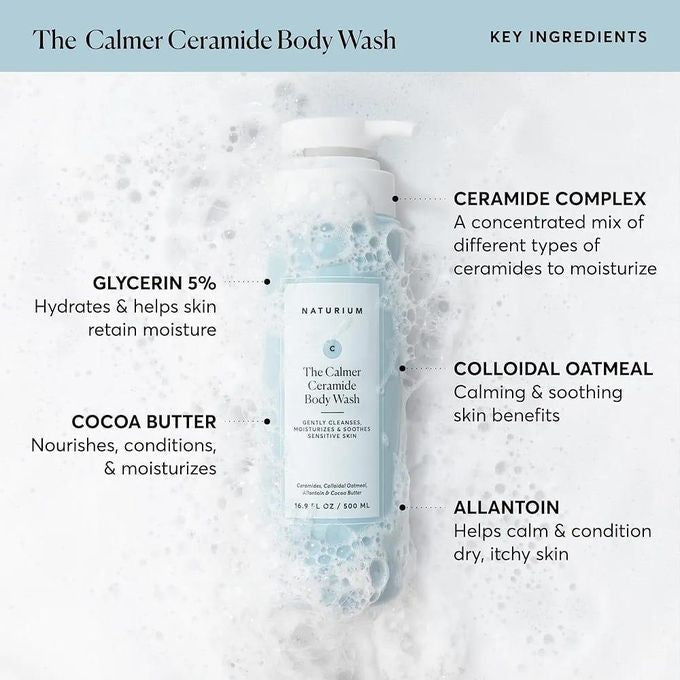 Naturium The Calmer Ceramide Body Wash 500ml غسول الجسم سيراميد ناتوريوم ذا كالمر - Princess Cosmetics Qatar