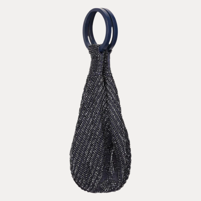 a black bag with a ring