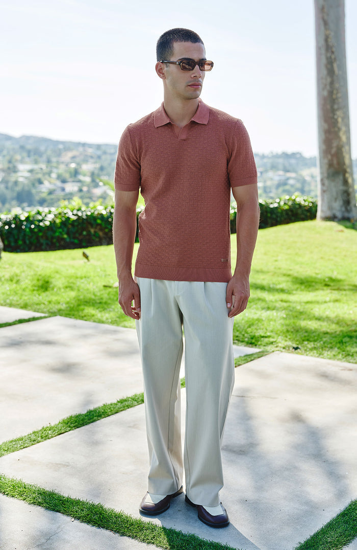 Nerano Slim Knit Polo in Canyon