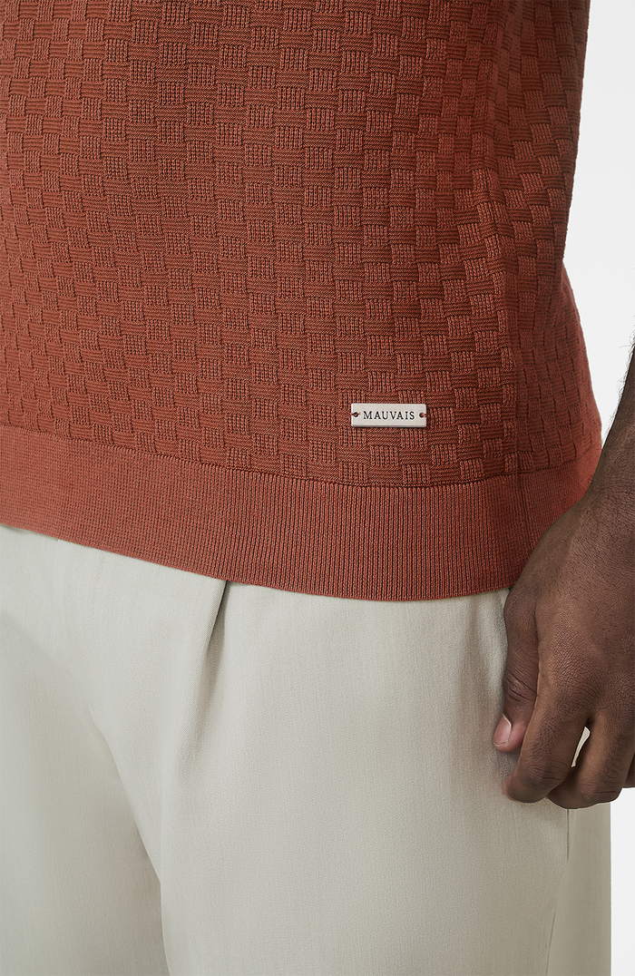 Nerano Slim Knit Polo in Canyon