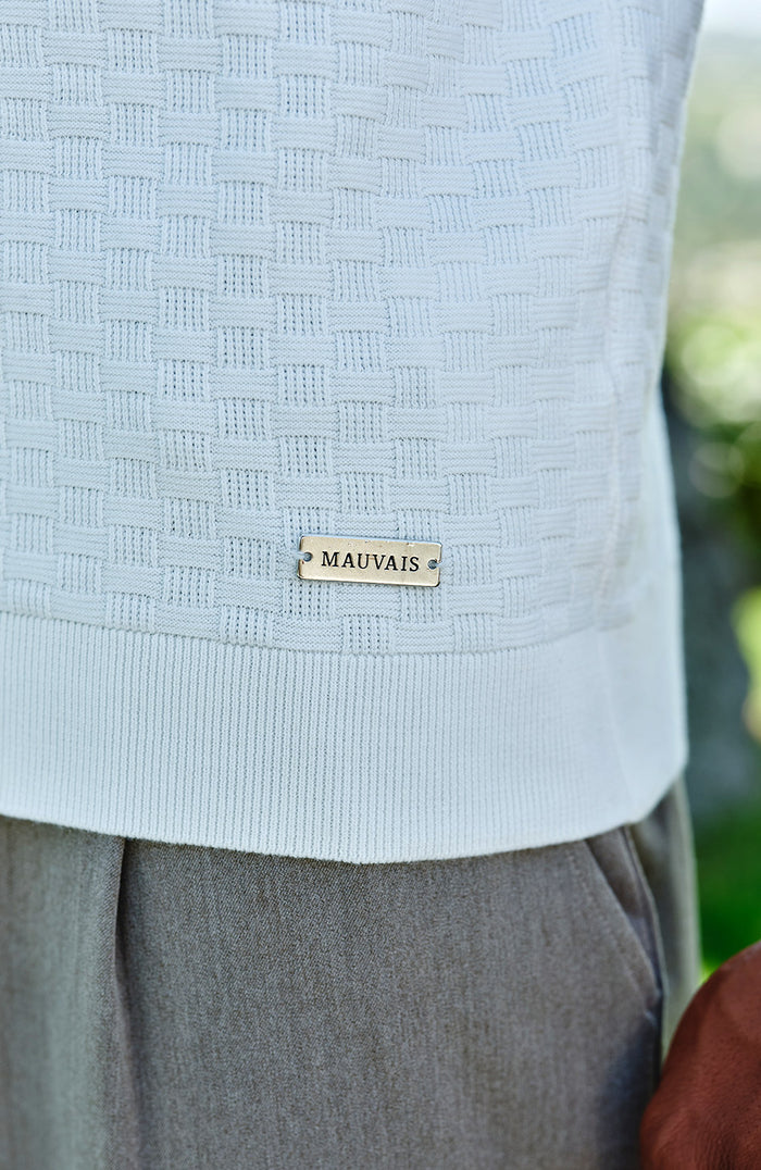 Nerano Slim Knit Polo in Cream