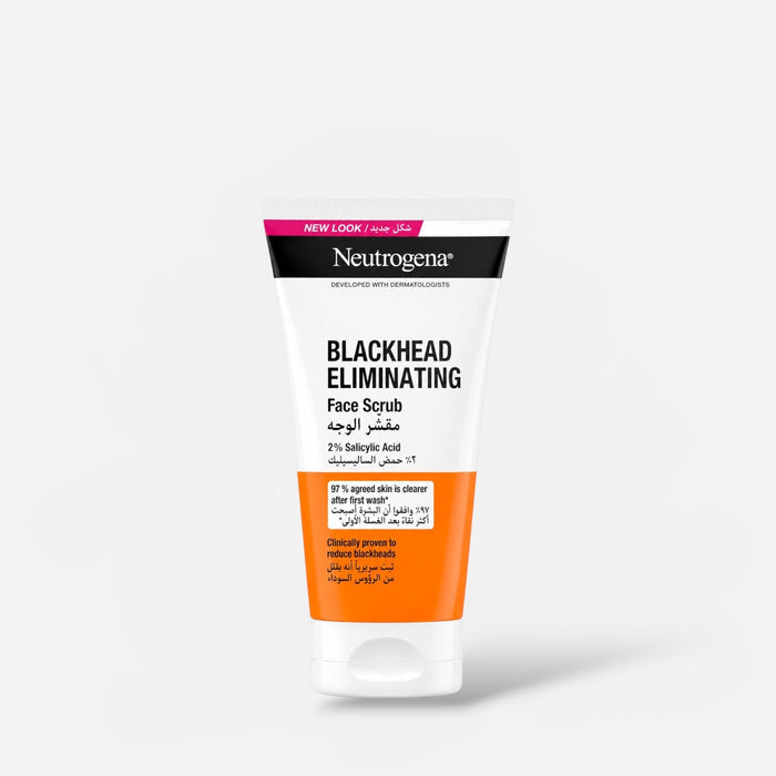Neutrogena Black Head Eliminating Face Scrub 150ml مقشر الوجه نيتروجينا لإزالة الرؤوس السوداء - Princess Cosmetics Qatar