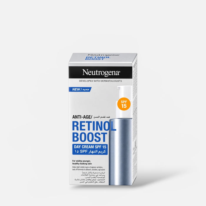 Neutrogena Retinol Boost Day Cream SPF15 50ml كريم نيتروجينا ريتينول بوست النهاري بعامل حماية من الشمس 15 - Princess Cosmetics Qatar