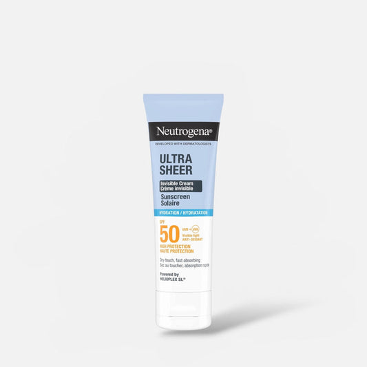 Neutrogena Ultra Sheer Invisible Cream Sunscreen Hydration SPF50 50ml كريم نيتروجينا ألترا شير غير المرئي الواقي من الشمس المرطب بعامل حماية من الشمس 50 - Princess Cosmetics Qatar
