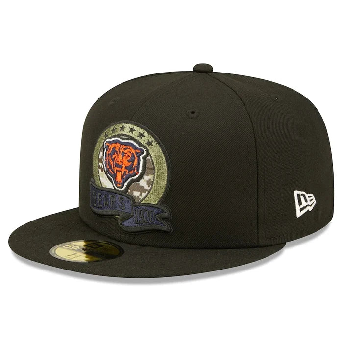New Era Black Chicago Bears 2022 Salute To Service 59FIFTY