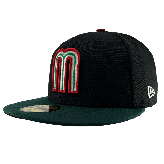 New Era 5950 Black and Dark Green WBC Mexico Hat.