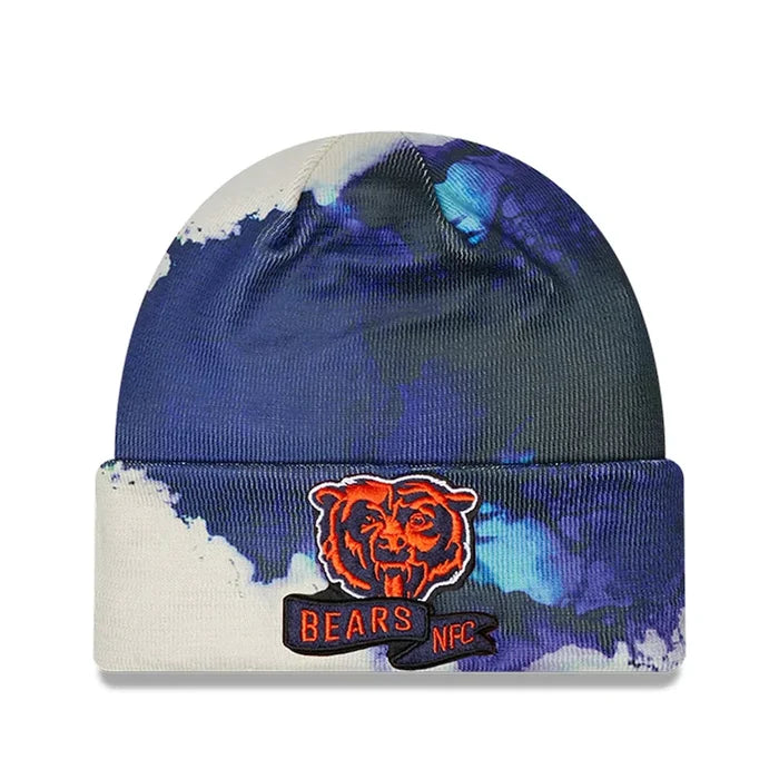 New Era Navy Chicago Bears 2022 Sideline Ink Dye Cuffed Knit Hat