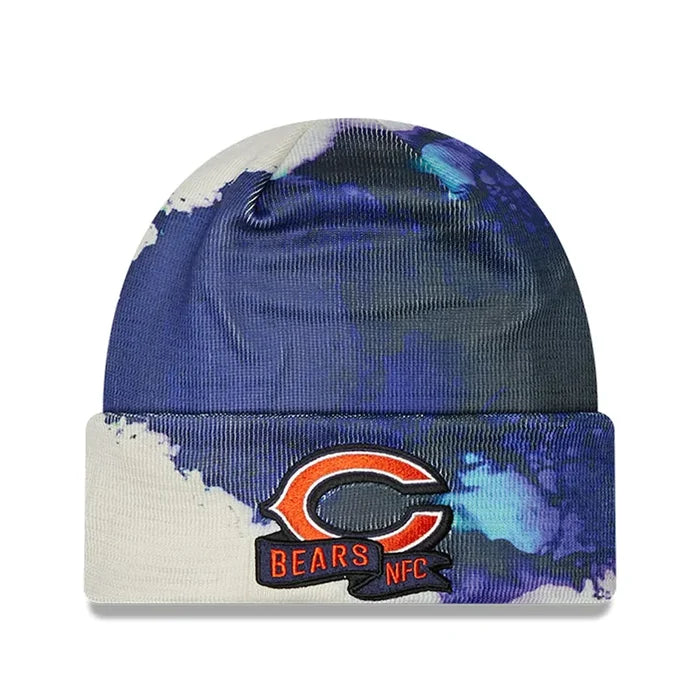 New Era Navy Chicago Bears 2022 Sideline Ink Dye Cuffed Knit Hat