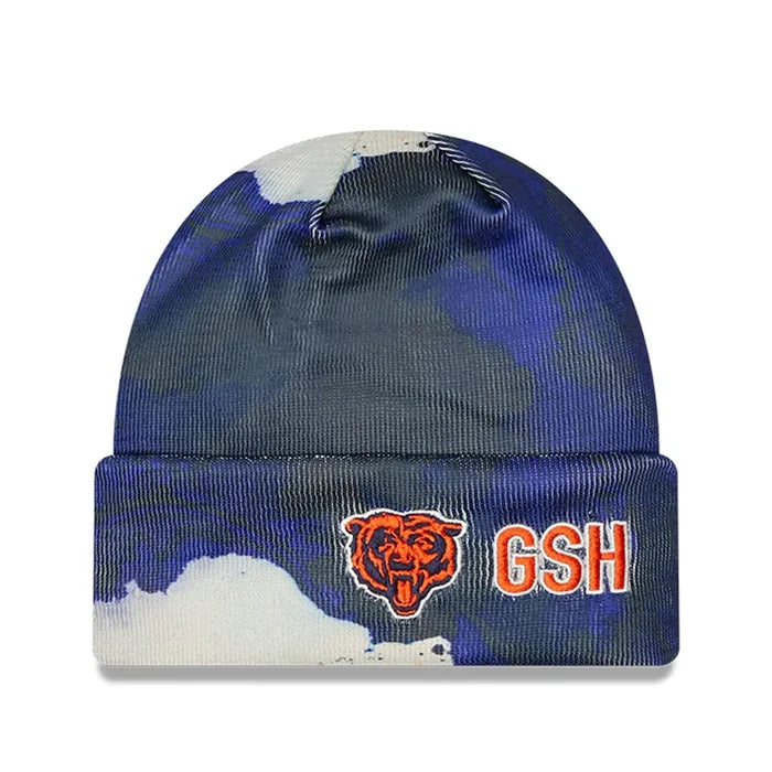 New Era Navy Chicago Bears 2022 Sideline Ink Dye Cuffed Knit Hat