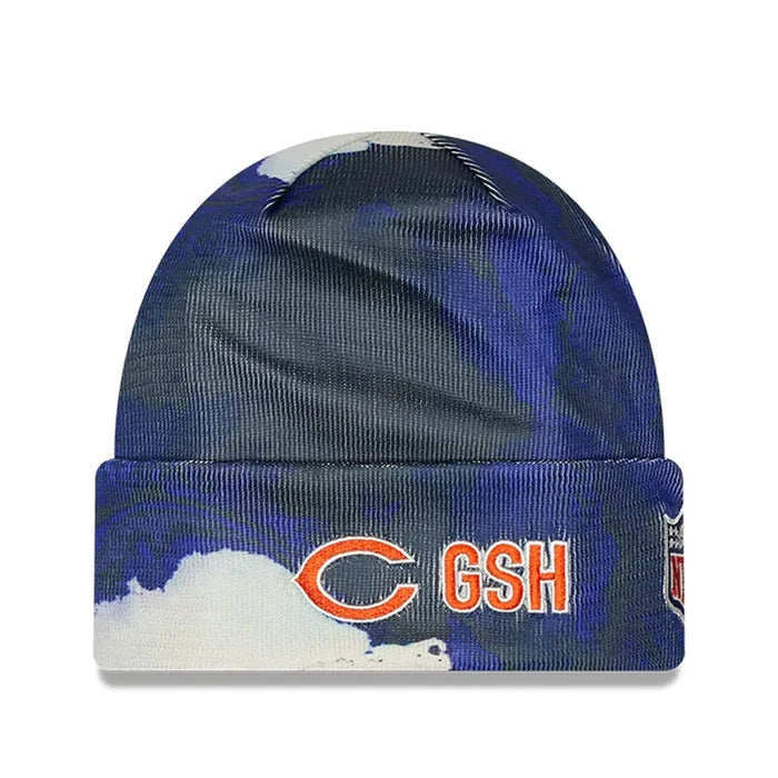 New Era Navy Chicago Bears 2022 Sideline Ink Dye Cuffed Knit Hat