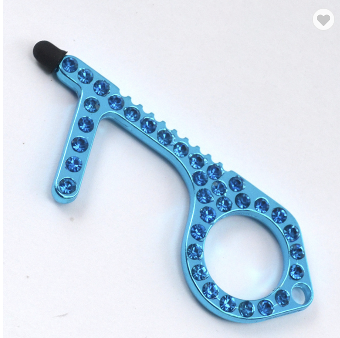 No Touch Germ Free Keychain with Gems ***Multiple Colors *Final Sale*