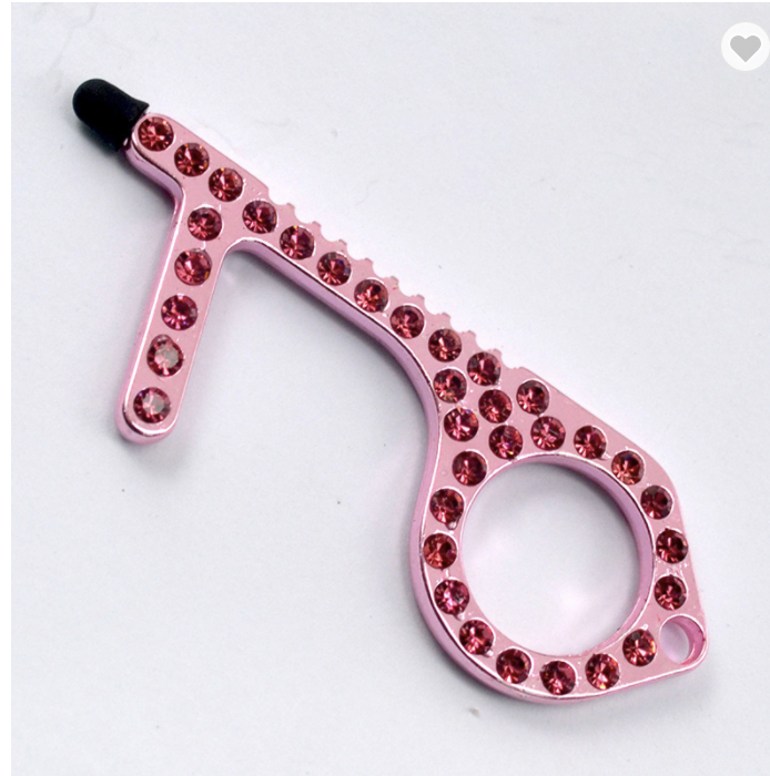 No Touch Germ Free Keychain with Gems ***Multiple Colors *Final Sale*