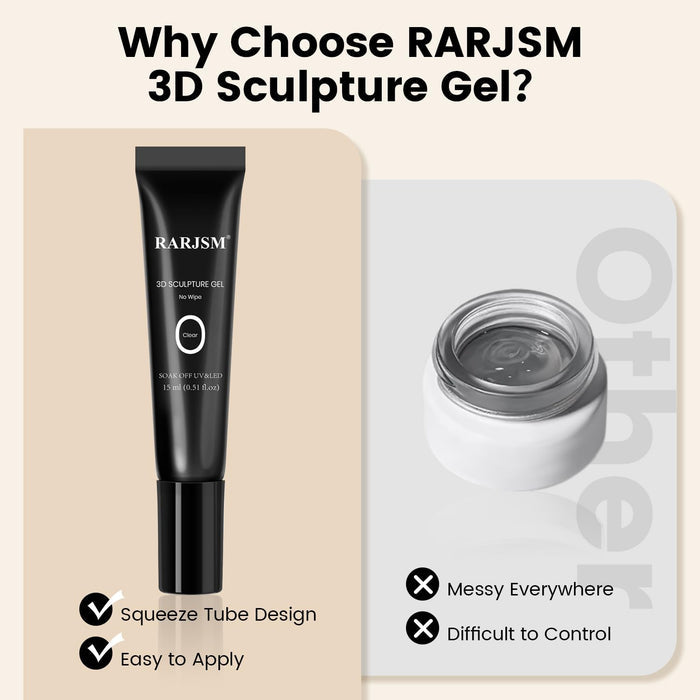 No Wipe 3D Sculpting Gel for Nail Art Designs