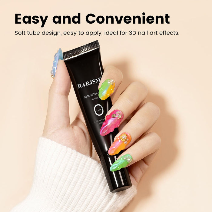 No Wipe 3D Sculpting Gel for Nail Art Designs