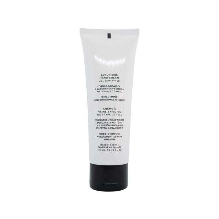 Nourish Hand Cream in a white tube with a black cap and centered black text, featuring a simple minimalist design