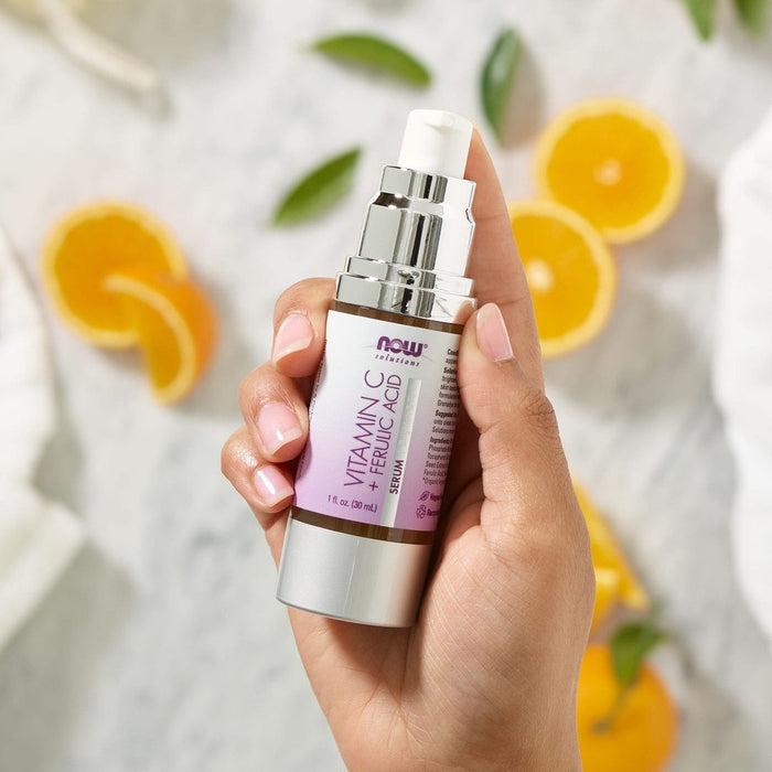 NOW FOODS SOLUTIONS Vitamin C + Ferulic Acid Serum Brighting & Firm سيروم الفيتامين سي و الفيروليك اسد من ناو