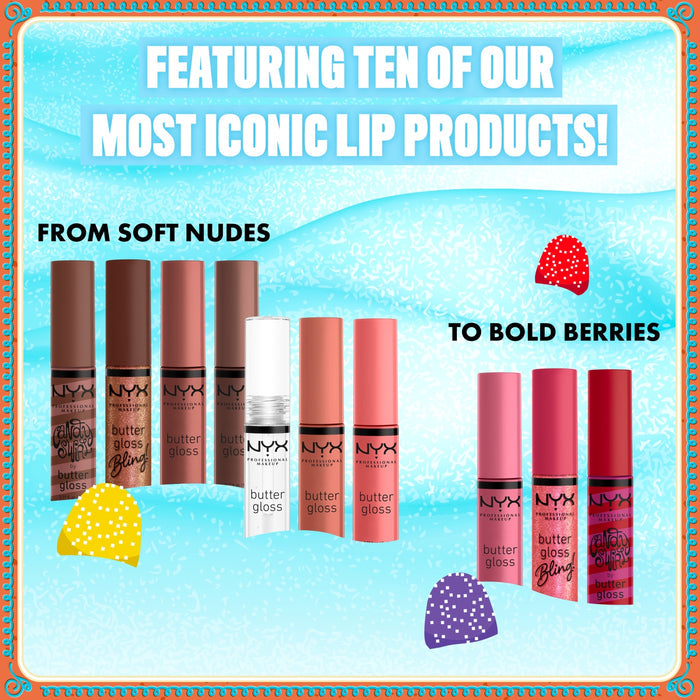 NYX professional makeup butter gloss lip gloss vault palette de gloss pour les levres