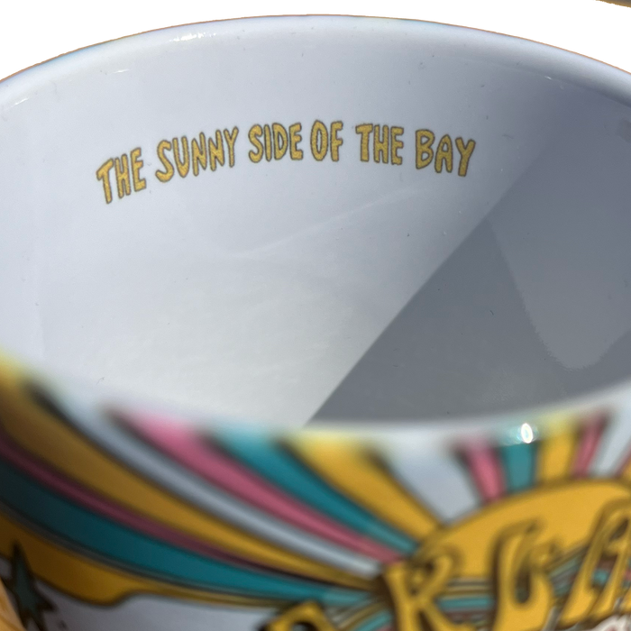Inside view Oakland Dream mug with Oakland dream all over print and C handle and 'The sunny side of the bay' text.