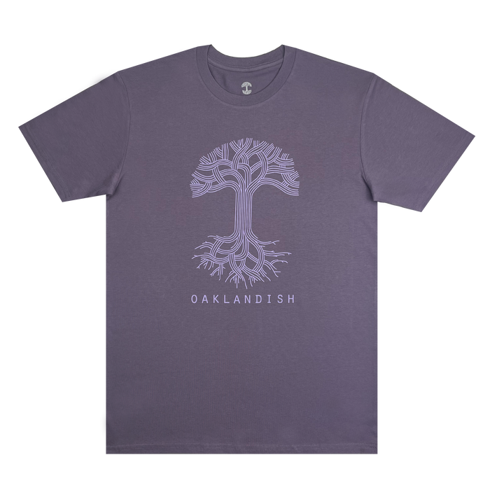 front view Oaklandish classic logo tee mauve.