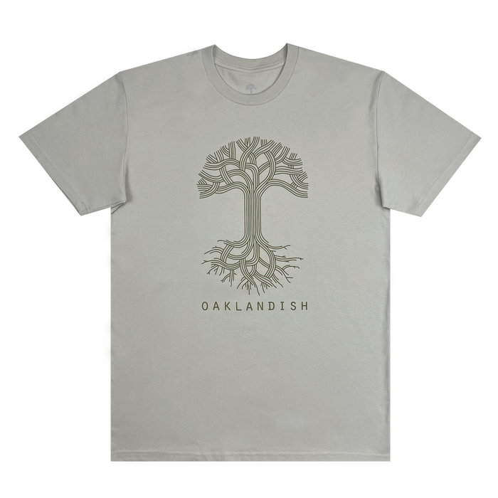 front view Oaklandish classic logo tee bone.