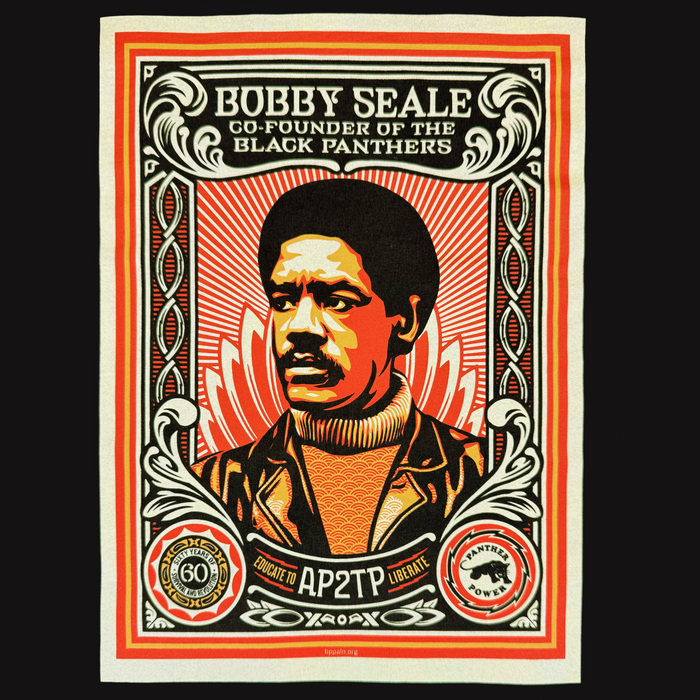 The Oaklandish Obey x BPPALN - 60th Educate to Liberate Tee celebrates the Black Panther Party’s 60th anniversary, inspired by Shepard Fairey's iconic style.