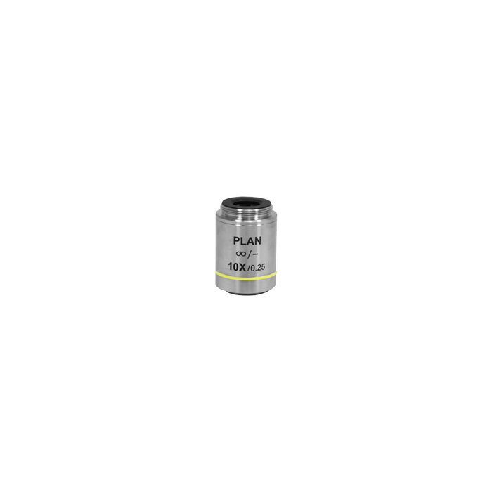 Objective Working Distance 15.86mm 10X Infinity Plan Achromatic Objective, SKU BM02533331, three quarter front view