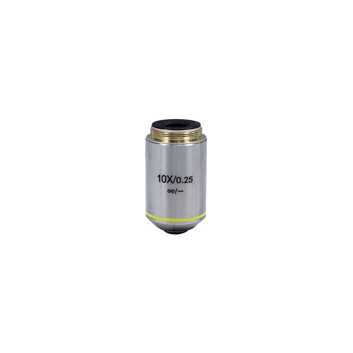 Objective Working Distance 6.78mm 10X Infinity Achromatic Objective, SKU BM02523311, three quarter front view