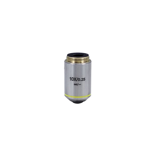 Objective Working Distance 6.78mm 10X Infinity Achromatic Objective, SKU BM02523311, three quarter front view