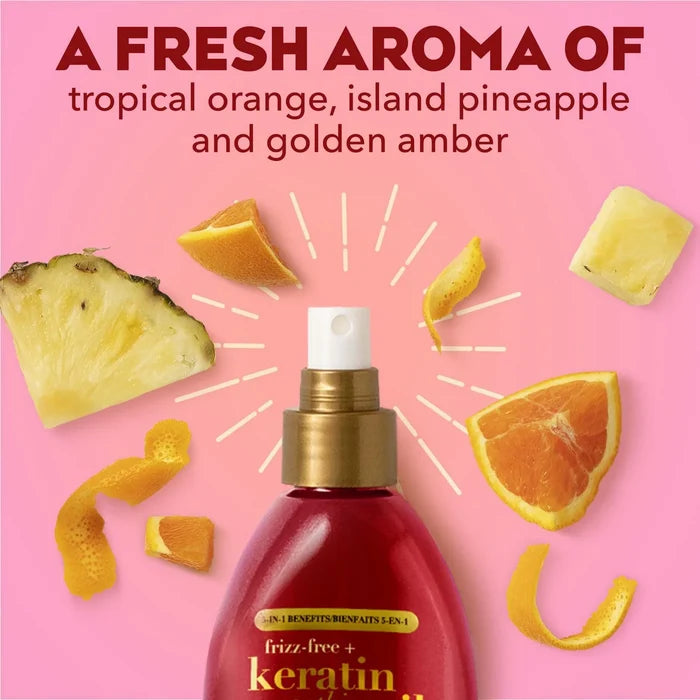OGX keratin beoothing oil miracle gloss smoothing spray سبريه المعجزه بالكيراتين للعناية بالشعر من او جي اكس