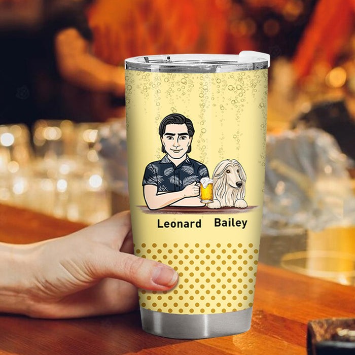 Old Man Beer Dog Personalized Tumbler