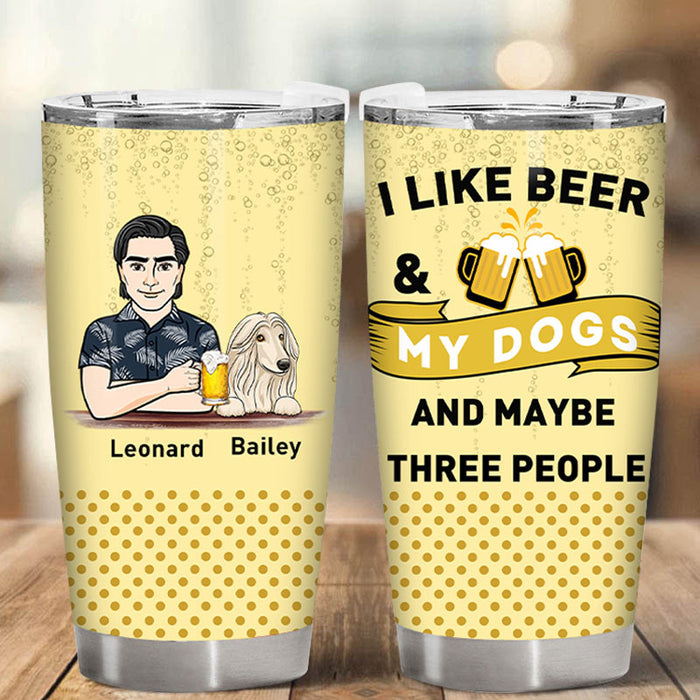 Old Man Beer Dog Personalized Tumbler