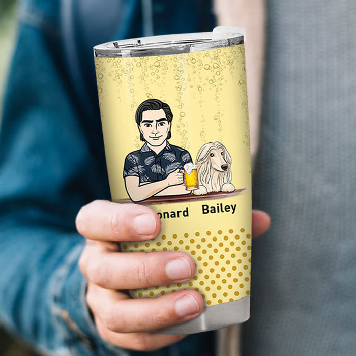 Old Man Beer Dog Personalized Tumbler