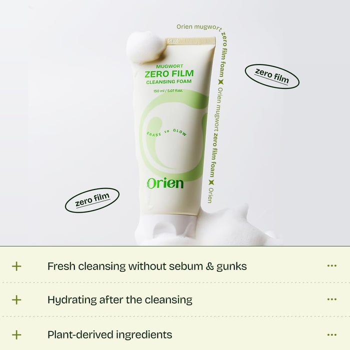 Orien Mugwort Zero Film Cleansing Foam 150ml رغوة تنظيف خالية من الأغشية من نبات الشيح أورين - Princess Cosmetics Qatar