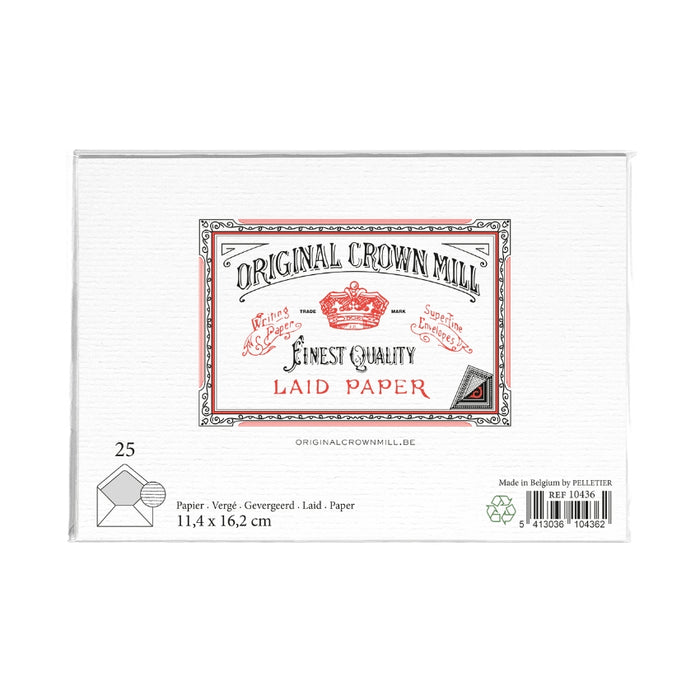 Original Crown Mill Classic Laid A5 Envelopes - White