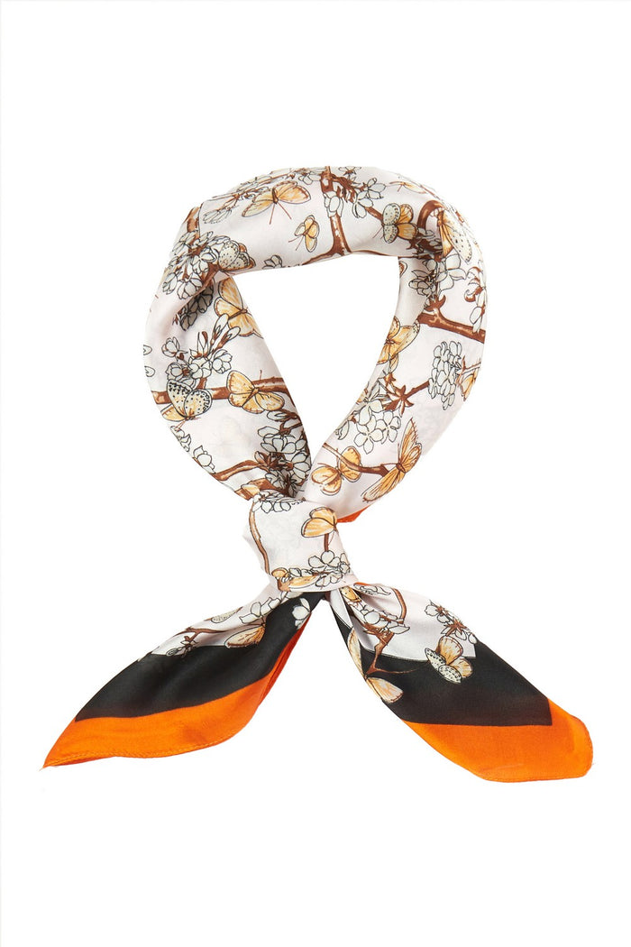 Ornate Design Satin Neck Scarf