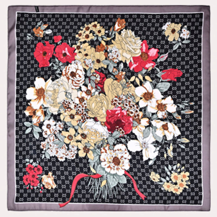 Ornate Design Satin Neck Scarf