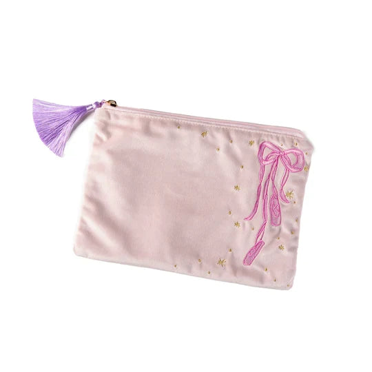 Over The Moon Velvet Ballet Cosmetic Bag