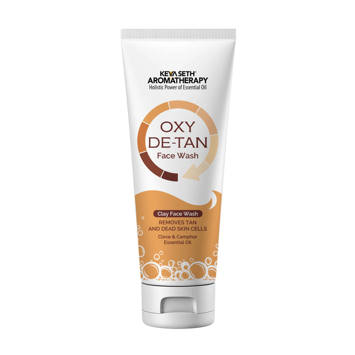 Oxy De Tan Clay Foaming Facewash Hydration & Moisturizing Infused with Clove & Camphor Oil, Removes Tan & Dead Skin Cells SLS & Paraben Free 100ml - Keya Seth Aromatherapy