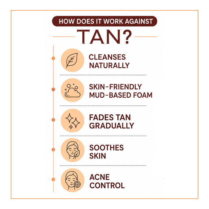Oxy De Tan Clay Foaming Facewash Hydration & Moisturizing Infused with Clove & Camphor Oil, Removes Tan & Dead Skin Cells SLS & Paraben Free 100ml - Keya Seth Aromatherapy