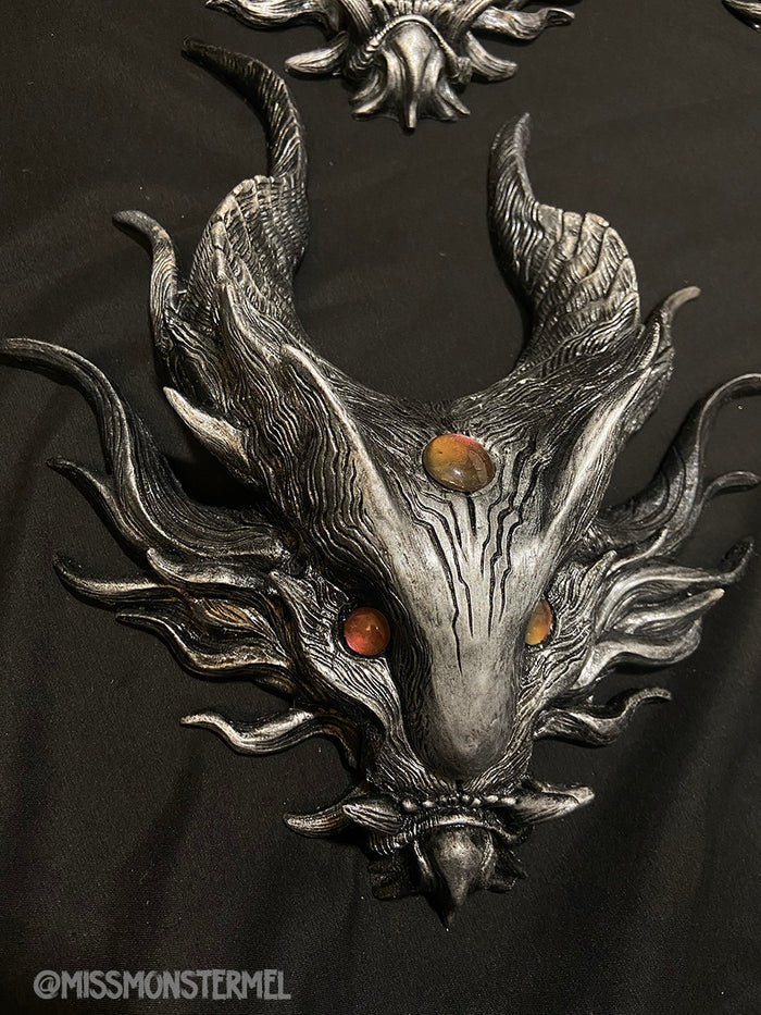 PANOPTES BEAST WALL SCULPTURE- ANTIQUE SILVER