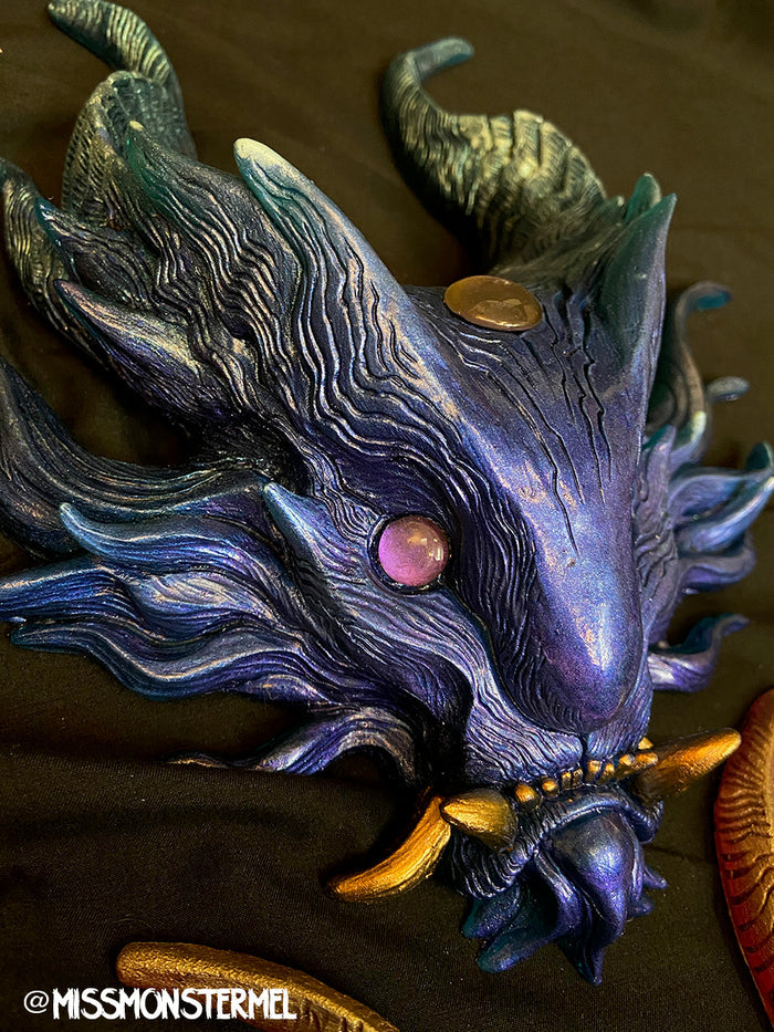 PANOPTES BEAST WALL SCULPTURE- BLUES/PURPLES