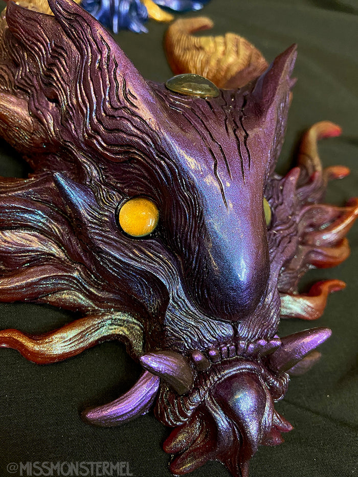 PANOPTES BEAST WALL SCULPTURE- BLUES/PURPLES