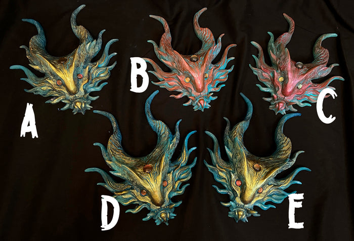 PANOPTES BEAST WALL SCULPTURE- COPPER AND TEAL