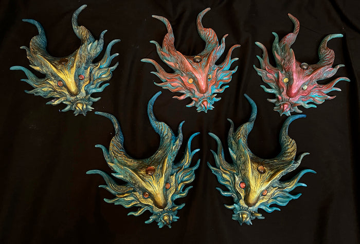 PANOPTES BEAST WALL SCULPTURE- COPPER AND TEAL